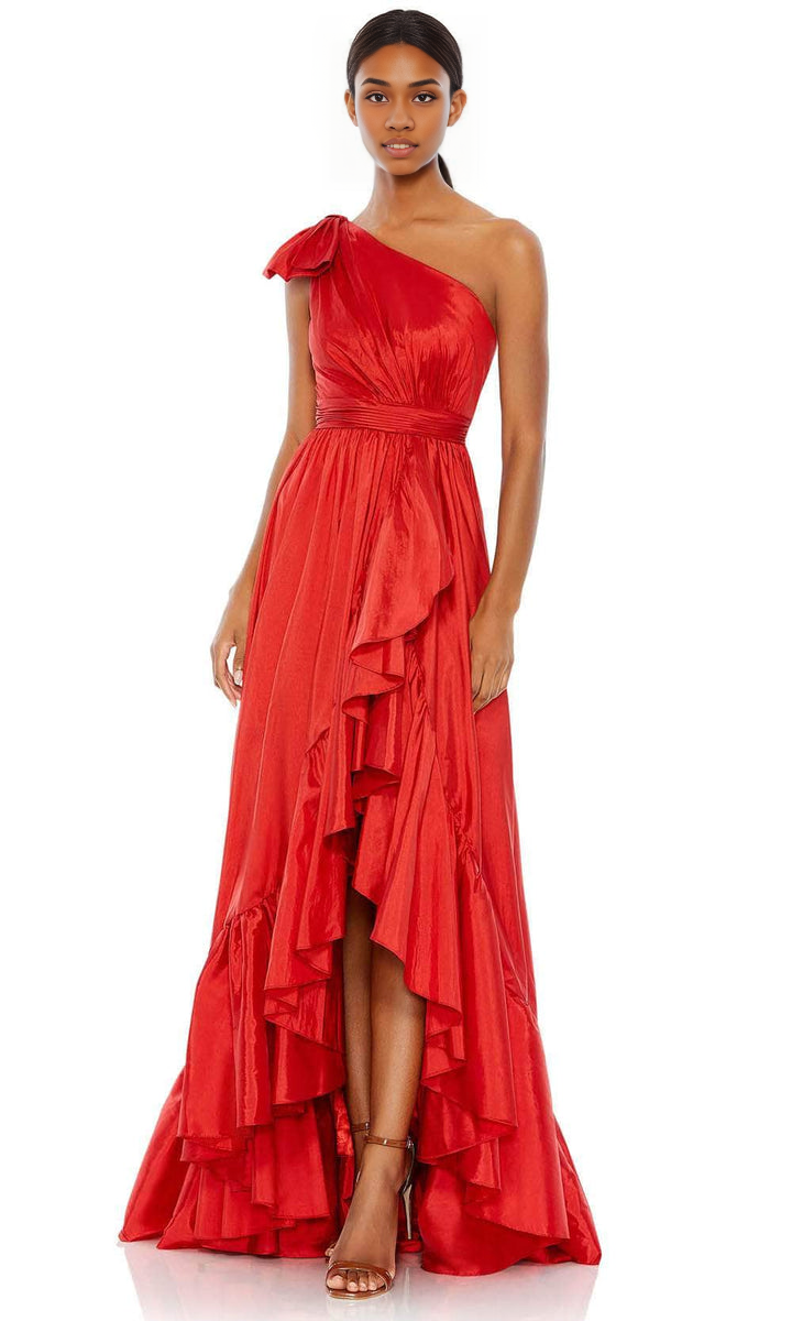 Formal Women's Dresses Asymmetrical One Sleeve Long Slit High-Low Hem Prom Dress Store